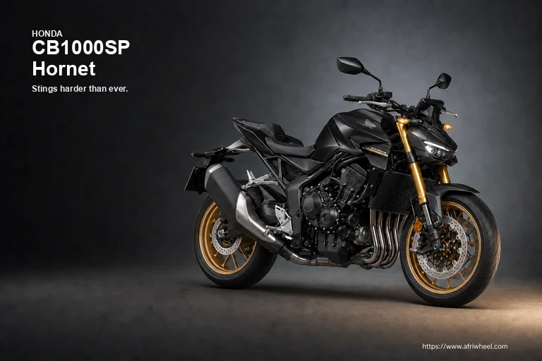 Honda CB1000SP Hornet in Graphite Black front-right three-quarter studio hero
