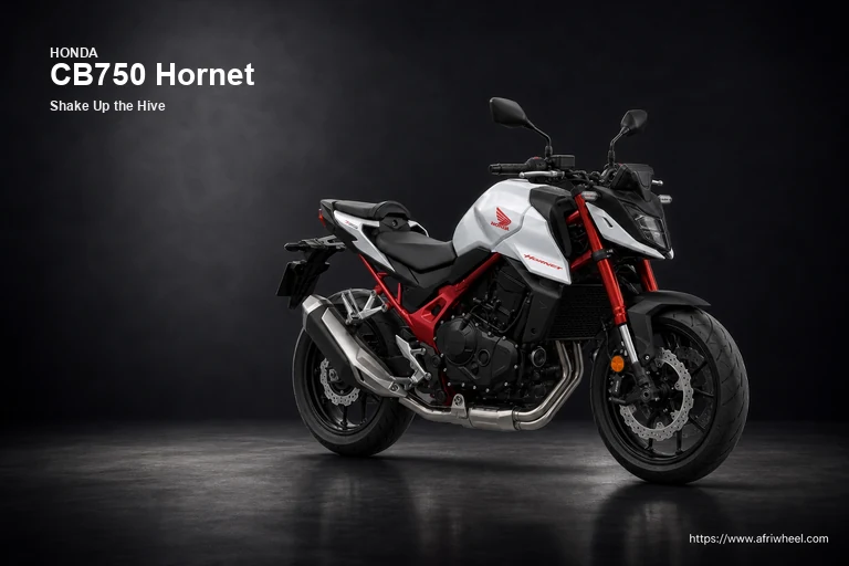 Honda CB750 Hornet in Pearl Glare White front-right three-quarter studio hero