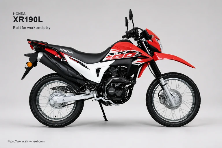 Honda XR190L in Red full left-side studio hero