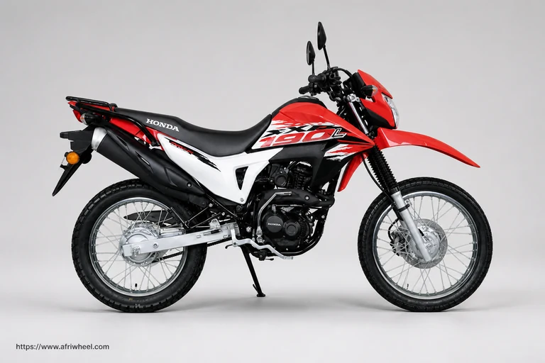 Honda XR190L in Red full left-side studio hero