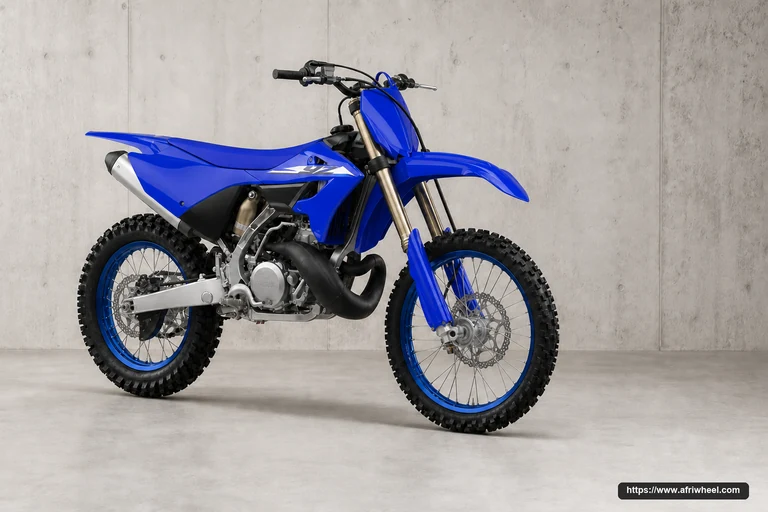Yamaha YZ250X in Blue, camera-real front-right three-quarter view